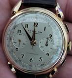 Chronographe vintage pour homme 18 carats, Bijoux, Sacs & Beauté, Comme neuf, Cuir, Or, Montre-bracelet