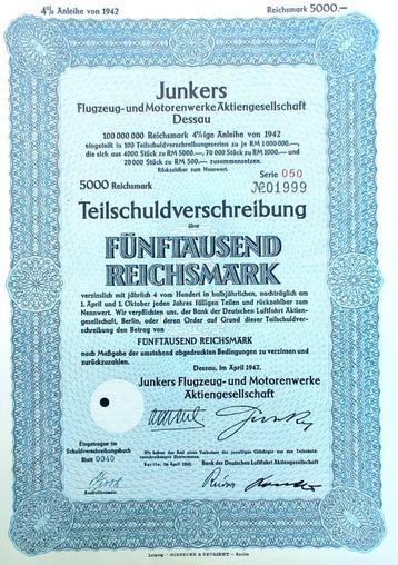 Origineel Junkers Flugzeug- und Motoren-Werke 1942 beschikbaar voor biedingen