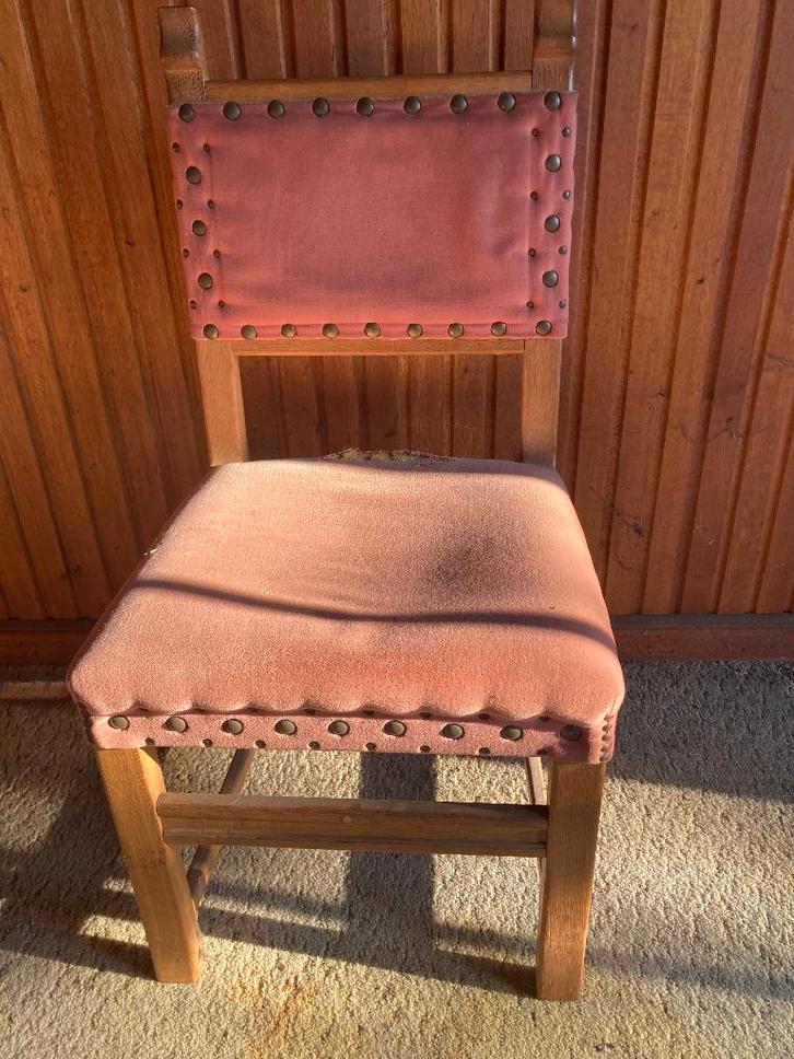 Stoelen, Huis en Inrichting, Stoelen, Gebruikt, Vijf, Zes of meer stoelen, Hout, Bruin, Ophalen