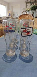 glazen bier Kronenbourg 5 + 1 figuur, Verzamelen, Ophalen of Verzenden, Zo goed als nieuw, Glas of Glazen, Overige merken