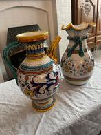 Handgeschilderde vaas en kan van Ricco Deruta ., Antiek en Kunst, Ophalen