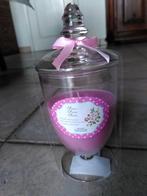 Nieuw Glazen stolp met roze kaars met rozengeur, Ophalen of Verzenden, Nieuw