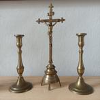 Set van kruisbeeld en kandelaars, Ophalen of Verzenden