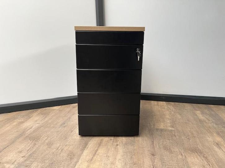 Metalen standcontainer + pennenlade (zwart), Huis en Inrichting, Woonaccessoires | Wandplanken en Boekenplanken, Ophalen of Verzenden