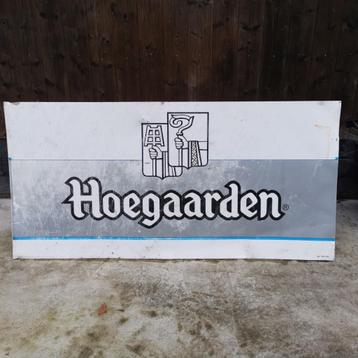 Groot dubbelzijdig bord Hoegaarden L 1.47m H 71cm beschikbaar voor biedingen