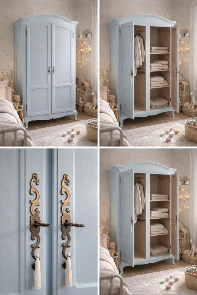 Vintage kleerkast voor kinderkamer/ slaapkamer, Maison & Meubles, Armoires | Penderies & Garde-robes, Enlèvement