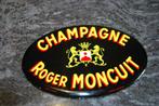 CHAMPAGNE ROGER MONCUIT.ANCIENNE PLAQUE PUBLICITAIRE, Collections, Marques & Objets publicitaires, Enlèvement ou Envoi