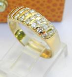 18KT gouden ring met diamanten, Handtassen en Accessoires, Ringen, Ophalen of Verzenden, Zo goed als nieuw, 17 tot 18, Met edelsteen