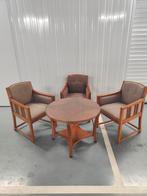 Art-Deco Schuitema & Zonen 3 Fauteuils + 1 Ronde Tafel, Antiek en Kunst, Verzenden