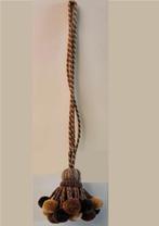 Sierlijke pompon gordijnkwast 100% wol, Minder dan 50 cm, Bruin, Nieuw, Ophalen of Verzenden