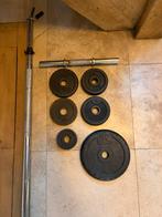 Fitnessbar, halter en gewichtjes - prijs otk, Sport en Fitness, Ophalen, Gebruikt