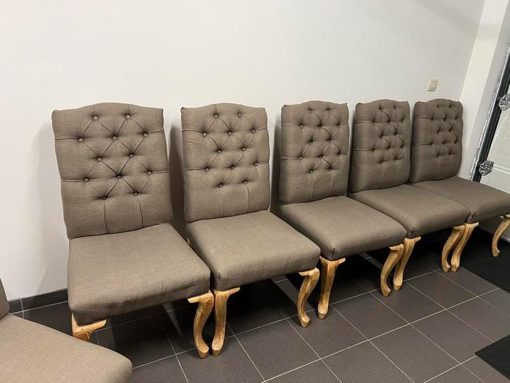 Landelijke eetkamerstoelen 6 stuks, Huis en Inrichting, Stoelen, Zo goed als nieuw, Vijf, Zes of meer stoelen, Stof, Overige kleuren
