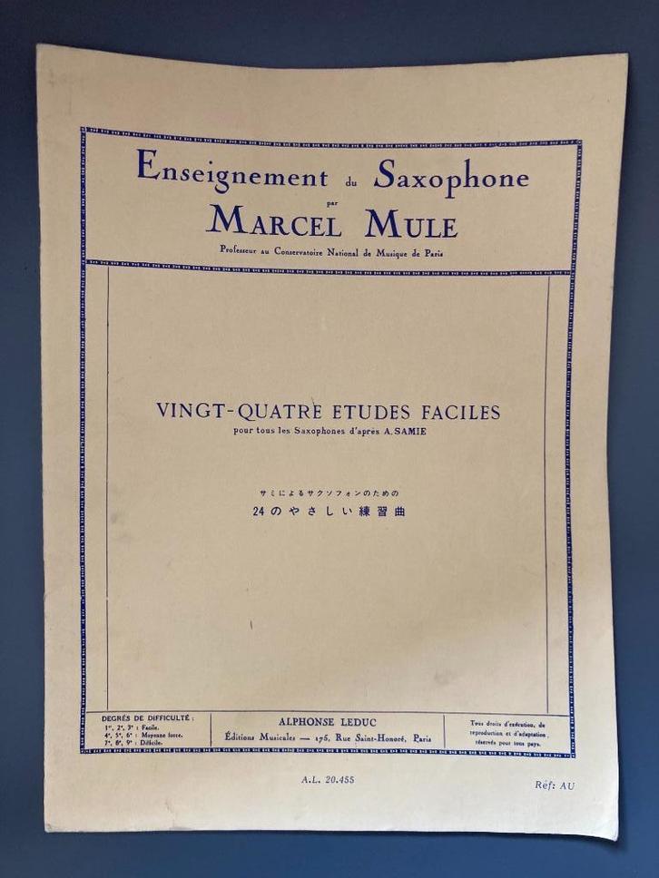 Partition saxophone Marcel Mule - 24 études faciles, Muziek en Instrumenten, Bladmuziek, Gebruikt, Les of Cursus, Saxofoon, Ophalen