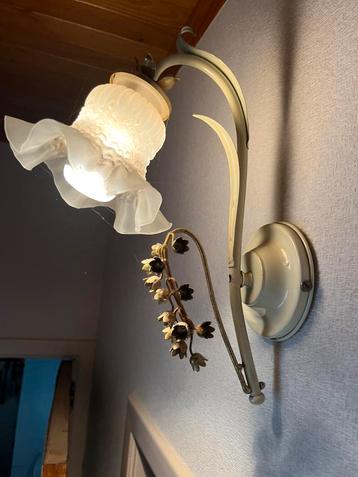 vintage wandlamp - florale stijl beschikbaar voor biedingen