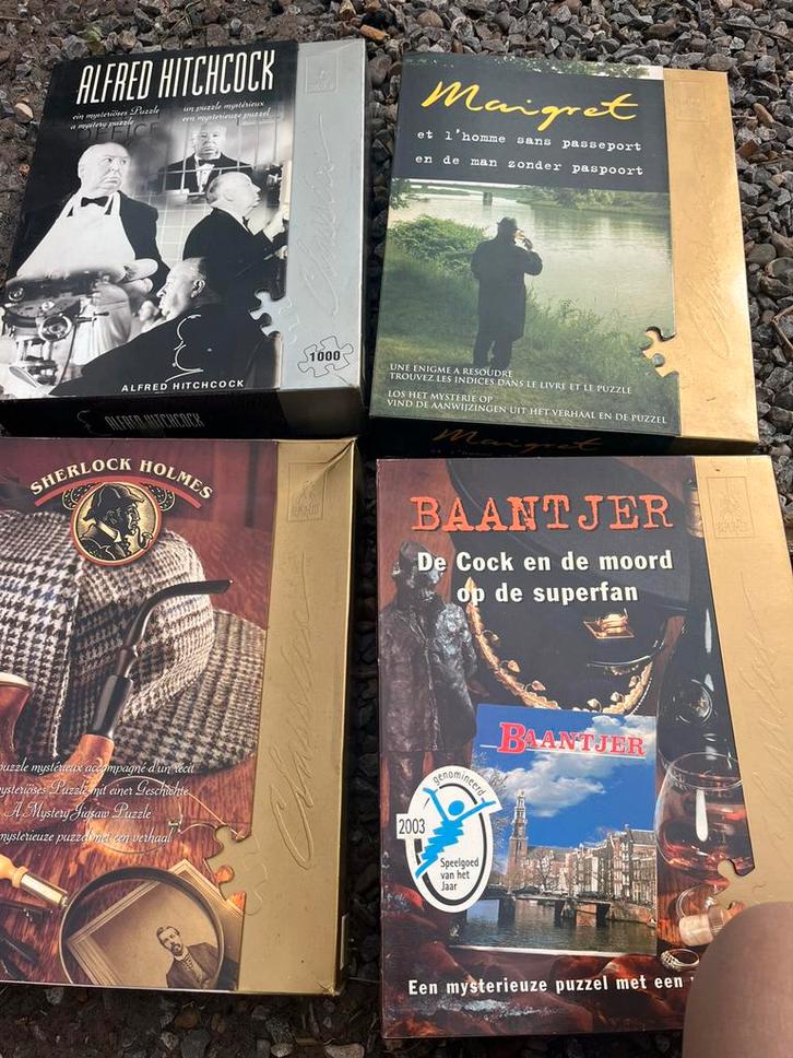4puzzels met boek 1000 stuks, Hobby en Vrije tijd, Denksport en Puzzels, Zo goed als nieuw, Legpuzzel, 500 t/m 1500 stukjes, Ophalen of Verzenden