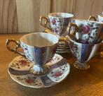 Vintage theekop en schotelset - 5 stuks, Ophalen of Verzenden