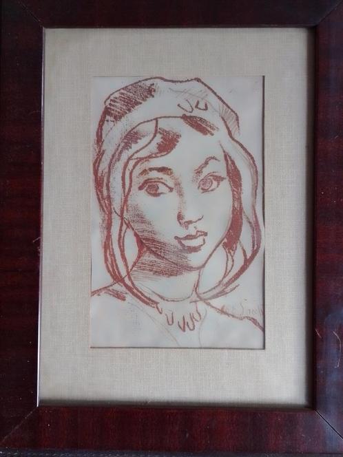 Charles Ernest Smets  1909 - ....  Litho Arabisch Meisje, Antiquités & Art, Art | Lithographies & Sérigraphies, Envoi