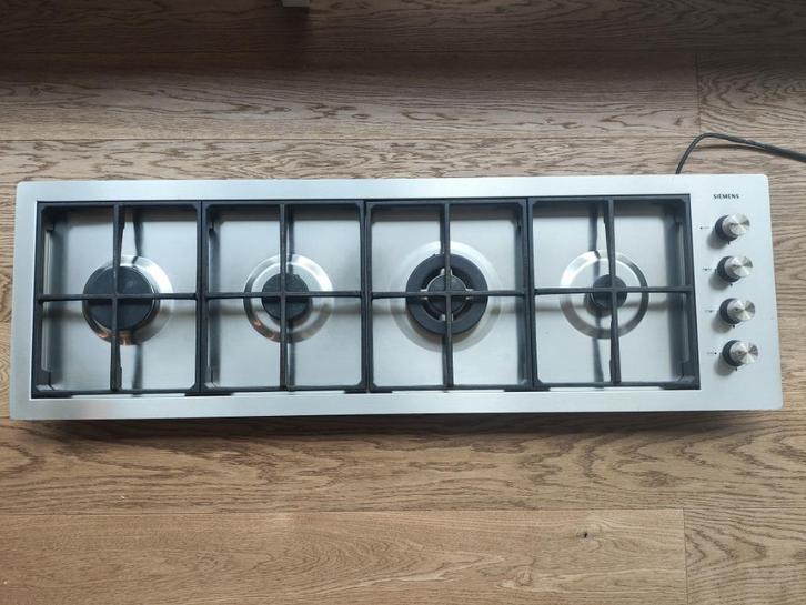Siemens inbouw gasvuur (4 pitten) – RVS, Elektronische apparatuur, Kookplaten, Gebruikt, Inbouw, Gas, 4 kookzones, Ophalen