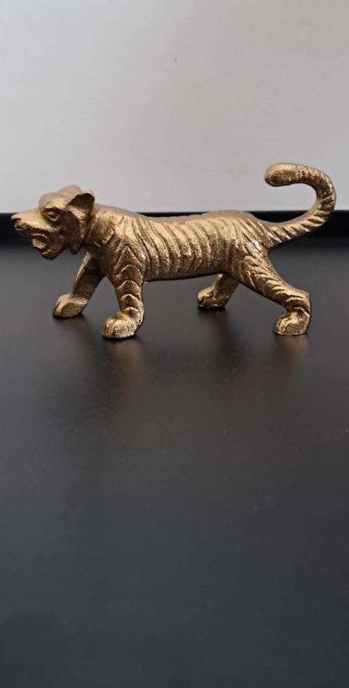 Tigre en métal doré, Antiek en Kunst, Antiek | Brons en Koper, Ophalen