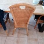 Te koop rieten stoelen 2 met armleuning 4zonder zie foto's, Huis en Inrichting, Ophalen, Zo goed als nieuw, Overige kleuren, Riet of Rotan