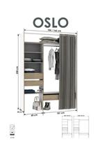 Dressing Extensible Oslo - Avec rideau, 150 à 200 cm, Comme neuf, Enlèvement, Chêne