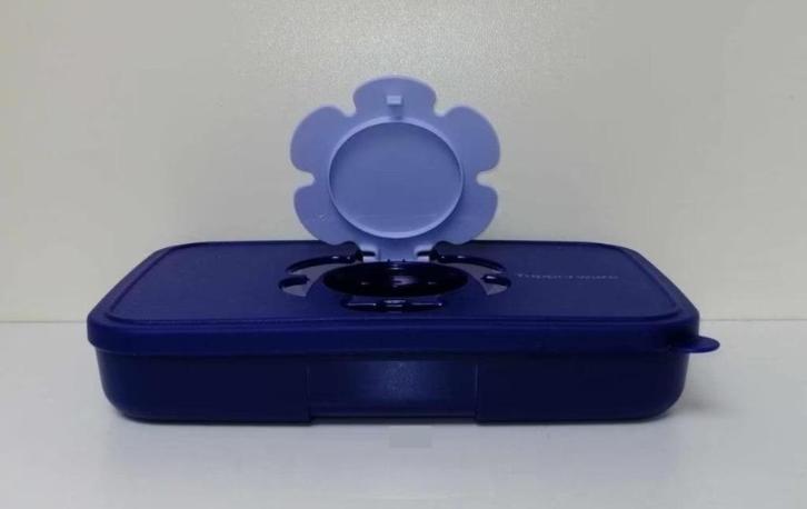 Tupperware™ « Doekjesdoos » 650 ml - blauw, Huis en Inrichting, Keuken | Tupperware, Nieuw, Bus of Trommel, Blauw, Verzenden