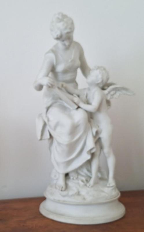 Sculpture Mathurin Moreau - Jeune Fille et Putti à la lectur, Antiek en Kunst, Kunst | Beelden en Houtsnijwerken, Ophalen