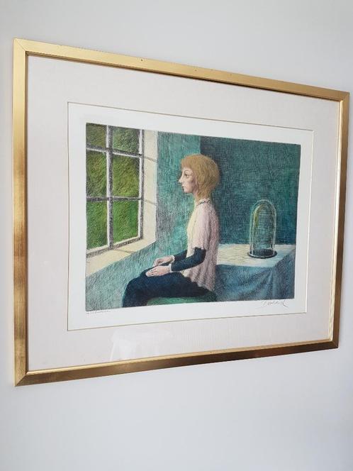 Kunstwerk 'Meisje aan het Raam' - Roland Devolder, Antiek en Kunst, Kunst | Schilderijen | Klassiek, Ophalen