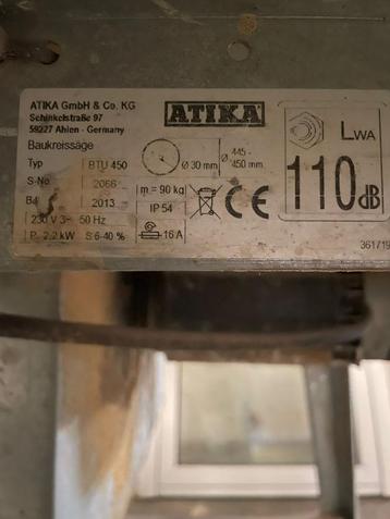 ATIKA BTU 450 bouwzaag beschikbaar voor biedingen