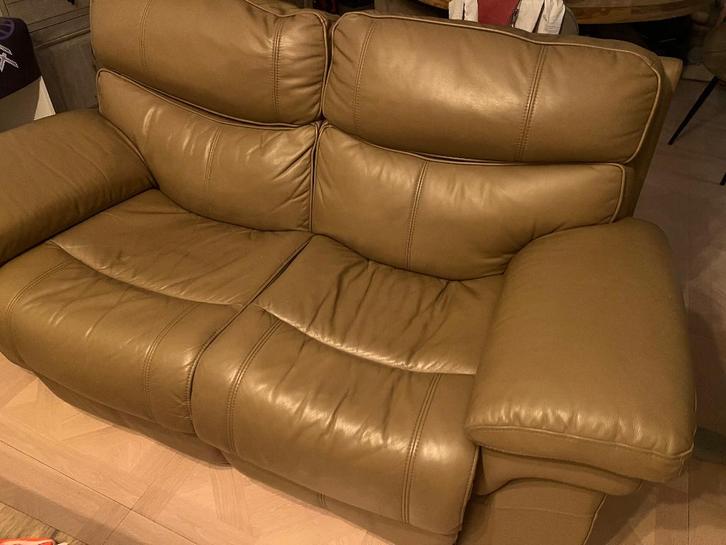 Kwalitatieve ledere zetels, Huis en Inrichting, Zetels | Zetels, Zo goed als nieuw, Rechte bank, Overige maten, Leer, Ophalen