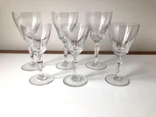 6 verres de Val St Lambert ; 3 vins rouges + 3 vins blancs., Antiquités & Art, Antiquités | Verre & Cristal, Enlèvement ou Envoi