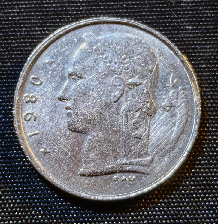 1 frank 1980 VL (knobbel achter oor) - Boudewijn I, Postzegels en Munten, Munten | België, Losse munt, Verzenden