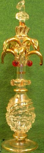 MOOI GEKLEURDE GLAZEN PARFUMFLES, Antiek en Kunst, Antiek | Glaswerk en Kristal, Ophalen of Verzenden