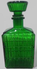 vintage groene karaf in glas., Antiek en Kunst, Ophalen of Verzenden