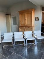 4 vintage replica Brno stoelen mid jaren '90, Huis en Inrichting, Stoelen, Ophalen, Gebruikt, Wit, Metaal