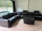 Hoekzetel donkerbruin/zwart 100% leer zo goed als nieuw!!, Ophalen, Zo goed als nieuw, Leer, Klassiek