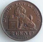 BELGIË: PRACHTIGE 2 CENTIMES 1919/14 FR KM64 overslag, Postzegels en Munten, Munten | België, Verzenden, Overig, Losse munt