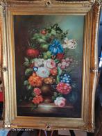 Bouquet de fleurs sur toile très belle état, Antiquités & Art, Art | Peinture | Classique, Enlèvement ou Envoi