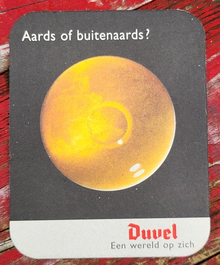 Duvel bierkaart Aards of Buitenaards, Verzamelen, Biermerken, Duvel, Ophalen of Verzenden