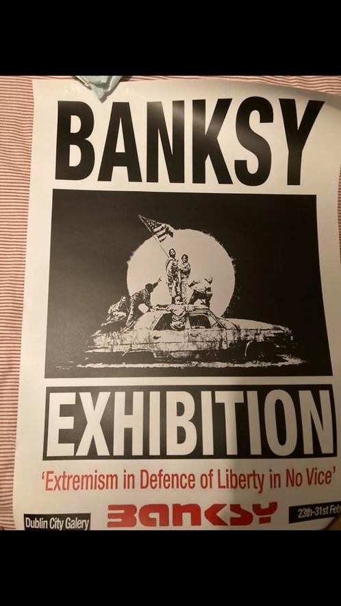 Banksy rare affiche expo Dublin 2015, Collections, Posters & Affiches, Comme neuf, Affiche ou Poster pour porte ou plus grand