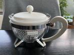 Bodum glazen theepot wit/lichtgrijs deksel/handvat Chambord, Overige typen, Nieuw, Ophalen of Verzenden, Glas