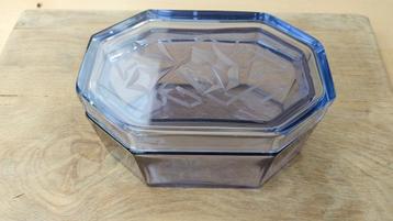 Art deco lila / paars glazen doos  beschikbaar voor biedingen