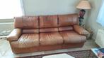 Lederen bank + fauteuil, Ophalen, Gebruikt, Cuir, Rechte bank