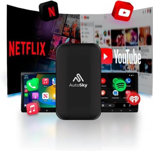 AutoSky AI Box Lite Plus CarPlay & Android Auto Draadloos, Auto diversen, Autoradio's, Nieuw, Ophalen of Verzenden