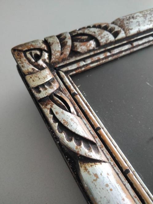 Grote 1920s Art Deco houten fotokader met foto van soldaat, Huis en Inrichting, Woonaccessoires | Overige, Gebruikt, Ophalen