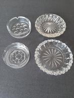 4 asbakken, 2 in geslepen glas en 2 in glas, 8€ voor alles, Antiek en Kunst, Ophalen of Verzenden