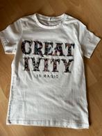 Witte toffe t-shirt van Name It 9/10 jaar, Meisje, Name it, Ophalen of Verzenden, Zo goed als nieuw