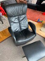 Relaxzetel fauteuil merk JORI zwart leder, Huis en Inrichting, Fauteuils, Ophalen, Zo goed als nieuw