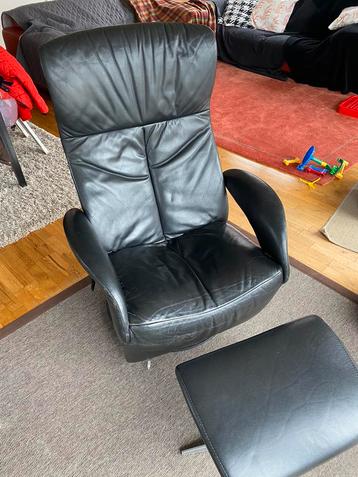 Relaxzetel fauteuil merk JORI zwart leder beschikbaar voor biedingen