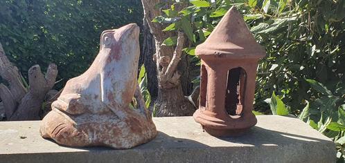 Gietijzeren kikker - oud tuinbeeld - tuinornament, Antiek en Kunst, Curiosa en Brocante, Ophalen of Verzenden
